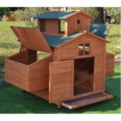 Mia's Pet Supply Chicken Coop Cages Deluxe Large Wood Chicken Coop Backyard Hen House