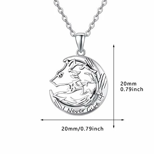 Best deal π Mia's Pet Supply TRISHULA Wolf Pendant Necklace Jewelry, Sterling Silver I Never Give Up Necklace π 7 Mia's Pet Supply TRISHULA Wolf Pendant Necklace Jewelry, Sterling Silver I Never Give Up Necklace