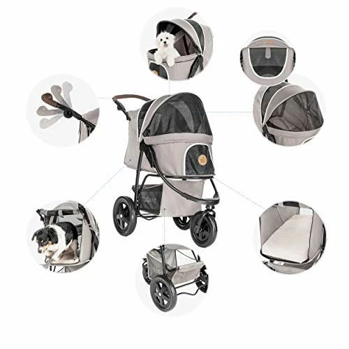 Best deal ❤️ Mia's Pet Supply Luxury Pet Stroller For Puppy, Senior 🐕 Dog Or Cat Travel 😉 2 Mia's Pet Supply Luxury Pet Stroller For Puppy, Senior Dog Or Cat Travel