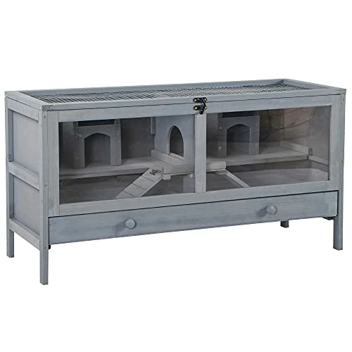 Best Pirce ⭐ Mia's Pet Supply Rabbit Houses & Accessories PawHut Wooden Hamster Cage Rodent Mouse ❤️ 1 Mia's Pet Supply Rabbit Houses & Accessories PawHut Wooden Hamster Cage Rodent Mouse