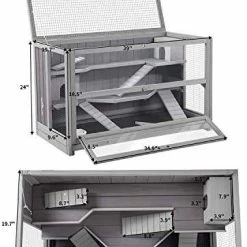 Mia's Pet Supply Aivituvin Rabbit Hutch, Wooden Bunny Cages Indoor Rabbit Houses & Accessories