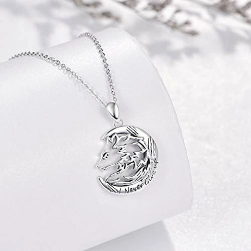Best deal π Mia's Pet Supply TRISHULA Wolf Pendant Necklace Jewelry, Sterling Silver I Never Give Up Necklace π 2 Mia's Pet Supply TRISHULA Wolf Pendant Necklace Jewelry, Sterling Silver I Never Give Up Necklace