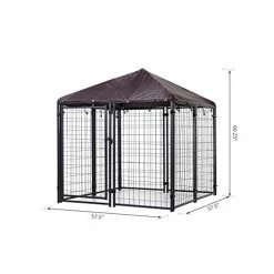 Deals ๐คฉ Mia's Pet Supply PawHut Lockable ๐ Dog House Kennel With Water-Resistant Roof For Small And Medium Sized Pets, 4.6' X 4.6' X 5' ๐ 15 Mia's Pet Supply PawHut Lockable Dog House Kennel With Water-Resistant Roof For Small And Medium Sized Pets, 4.6' X 4.6' X 5'