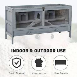 Best Pirce ⭐ Mia's Pet Supply Rabbit Houses & Accessories PawHut Wooden Hamster Cage Rodent Mouse ❤️ 11 Mia's Pet Supply Rabbit Houses & Accessories PawHut Wooden Hamster Cage Rodent Mouse