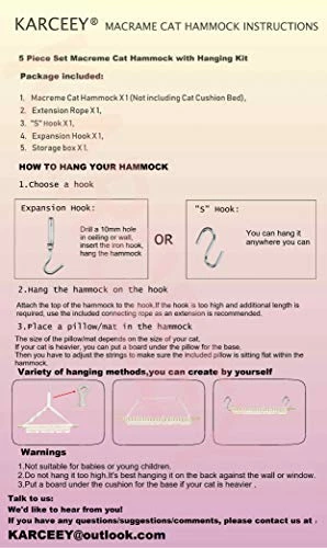 Buy ๐ Mia's Pet Supply Macrame Cat Hammock With Catnip Cushion And Hanging Kit Cat Toys ๐ 9 Mia's Pet Supply Macrame Cat Hammock With Catnip Cushion And Hanging Kit Cat Toys