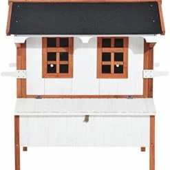 Budget 👍 Mia's Pet Supply Chicken Coop Cages PawHut 43" Raised Portable Backyard Wooden Cottage Chicken Coop 🎁 10 Mia's Pet Supply Chicken Coop Cages PawHut 43