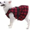 Mia's Pet Supply Apparel Plaid Fleece Dress Dog Jacket For Large Dogs