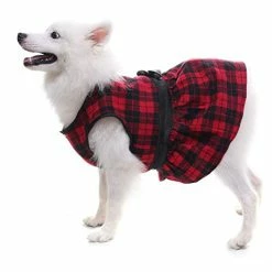 Mia's Pet Supply Apparel Plaid Fleece Dress Dog Jacket For Large Dogs