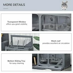 Promo ✨ Mia's Pet Supply PawHut Wooden Hamster Cage Rodent Small Animal Hutch With Seesaw, L 🌟 14 Mia's Pet Supply PawHut Wooden Hamster Cage Rodent Small Animal Hutch With Seesaw, L