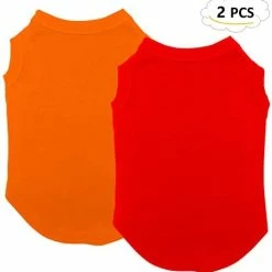 Mia's Pet Supply Chol&Vivi Dog Shirts Clothes, Dog Clothes T Shirt Vest Soft And Thin, 2pcs Blank Shirts Apparel