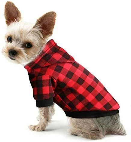New ⌛ Mia's Pet Supply Apparel Plaid 🐶 Dog Hoodie Sweatshirt 🐶 Dog Sweater 😀 8 Mia's Pet Supply Apparel Plaid Dog Hoodie Sweatshirt Dog Sweater