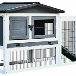 Mia's Pet Supply PawHut Solid Wood Rabbit Hutch
