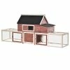 Mia's Pet Supply PawHut 114" Chicken Coop Wooden Large Hen House Rabbit Hutch