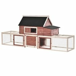 Mia's Pet Supply PawHut 114" Chicken Coop Wooden Large Hen House Rabbit Hutch