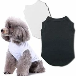 Mia's Pet Supply Chol&Vivi Dog Shirts Clothes, Dog Clothes T Shirt Vest Soft And Thin, 2pcs Blank Shirts Apparel