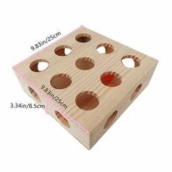 Mia's Pet Supply Cat Toys Interactive Cat Toy Puzzle Box Wooden Treat Maze Scratcher Peek Play Toy Box
