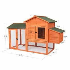 Mia's Pet Supply LAZY BUDDY Chicken Coop, 41” Wooden Chick Cage With Egg Box Chicken Coop Cages