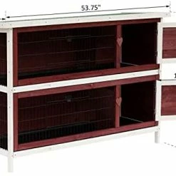 Buy 👏 Mia's Pet Supply PawHut 54" 2-Story Weatherproof Stackable Elevated Wooden Rabbit Hutch Rabbit Houses & Accessories 🎁 13 Mia's Pet Supply PawHut 54