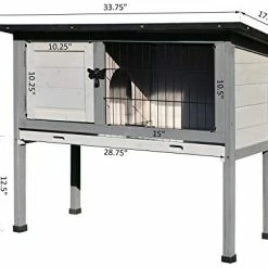 Mia's Pet Supply PawHut Small Elevated Rabbit Hutch Rabbit Houses & Accessories