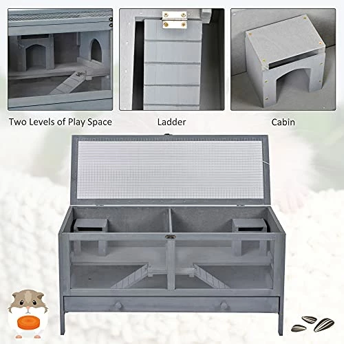 Best Pirce ⭐ Mia's Pet Supply Rabbit Houses & Accessories PawHut Wooden Hamster Cage Rodent Mouse ❤️ 5 Mia's Pet Supply Rabbit Houses & Accessories PawHut Wooden Hamster Cage Rodent Mouse