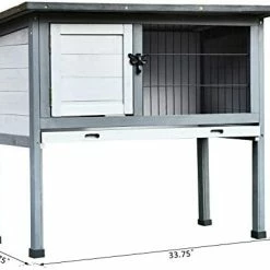 Mia's Pet Supply PawHut Small Elevated Rabbit Hutch Rabbit Houses & Accessories