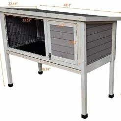 Mia's Pet Supply Rabbit Houses & Accessories Rabbit Hutch 48" Wood House Pet Cage Indoor Outdoor 1-Story Small Animals