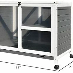 Mia's Pet Supply PawHut Solid Wood Rabbit Hutch/Home Pet House