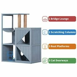 Buy ๐ Mia's Pet Supply Mcombo Cat House With Scratcher, Wood Cat Condo Furniture ๐ 19 Mia's Pet Supply Mcombo Cat House With Scratcher, Wood Cat Condo Furniture