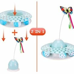 Mia's Pet Supply Funny Automatic Electric Rotating Butterfly & Ball Exercise Kitten Toy