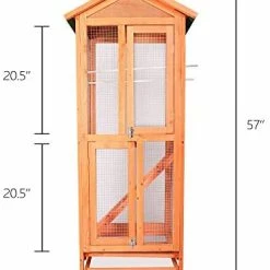 Mia's Pet Supply Vilobos Large Wooden Aviary Standing Vertical Play House Aviary & Perches