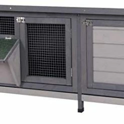 Mia's Pet Supply PawHut Wooden Outdoor Bunny Rabbit Hutch