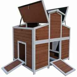 Mia's Pet Supply Chicken Coop Cages Omitree Deluxe Large Backyard Wood Chicken Coop Hen House With 4 Nesting Box