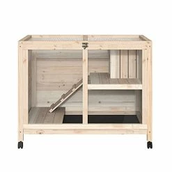 Mia's Pet Supply PawHut 2-Story Large Wooden Rabbit Hutch Pet House Bunny Cage Small Animal Habitat