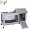 Mia's Pet Supply Aivituvin Rabbit Hutch Outdoor And Indoor On Wheels Rabbit Houses & Accessories