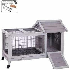 Mia's Pet Supply Aivituvin Rabbit Hutch Outdoor And Indoor On Wheels Rabbit Houses & Accessories