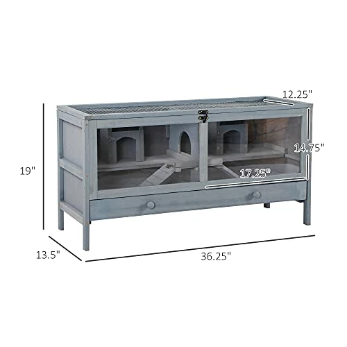 Best Pirce ⭐ Mia's Pet Supply Rabbit Houses & Accessories PawHut Wooden Hamster Cage Rodent Mouse ❤️ 7 Mia's Pet Supply Rabbit Houses & Accessories PawHut Wooden Hamster Cage Rodent Mouse