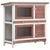 Mia's Pet Supply VidaXL Outdoor Rabbit Hutch 4 Doors Weather Resistant Rabbit Houses & Accessories