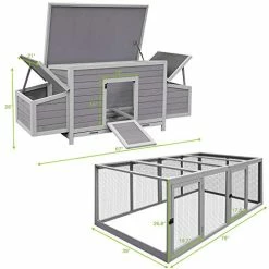 Mia's Pet Supply 103in Large Chicken Coop Outdoor Wooden Chicken House