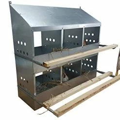 Mia's Pet Supply 6 HOLE HEAVY DUTY 23ga GALVANIZED CHICKEN NESTING LAYING ROOST BOX