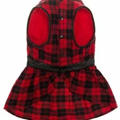 Mia's Pet Supply Apparel Plaid Fleece Dress Dog Jacket For Large Dogs