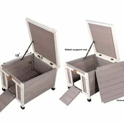 Flash Sale ✔️ Mia's Pet Supply ROCKEVER Small Animal Houses Outdoor, Wooden Rabbit Hutch Elevated With Door, Feral Cat Shelter Grey 👍 17 Mia's Pet Supply ROCKEVER Small Animal Houses Outdoor, Wooden Rabbit Hutch Elevated With Door, Feral Cat Shelter Grey