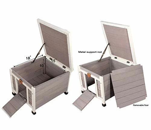 Flash Sale ✔️ Mia's Pet Supply ROCKEVER Small Animal Houses Outdoor, Wooden Rabbit Hutch Elevated With Door, Feral Cat Shelter Grey 👍 5 Mia's Pet Supply ROCKEVER Small Animal Houses Outdoor, Wooden Rabbit Hutch Elevated With Door, Feral Cat Shelter Grey