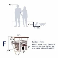 Mia's Pet Supply : Petsfit 2-Story Outdoor Weatherproof Cat House With Stairs Houses, Pens & Crates