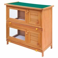 Mia's Pet Supply VidaXL Outdoor Rabbit Hutch 4 Doors Weather Resistant Rabbit Houses & Accessories