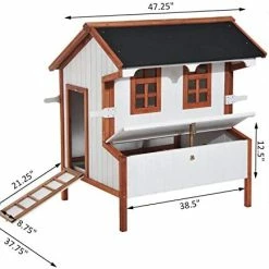 Budget 👍 Mia's Pet Supply Chicken Coop Cages PawHut 43" Raised Portable Backyard Wooden Cottage Chicken Coop 🎁 12 Mia's Pet Supply Chicken Coop Cages PawHut 43