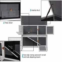 Mia's Pet Supply Lovupet 43inch 2-Story Elevated Stacked Outdoor Wooden Rabbit Hutch