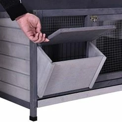 Mia's Pet Supply PawHut Wooden Outdoor Bunny Rabbit Hutch