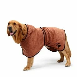 Mia's Pet Supply BONAWEN 100% Microfiber Dog Drying Towel Robe