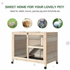Mia's Pet Supply PawHut 2-Story Large Wooden Rabbit Hutch Pet House Bunny Cage Small Animal Habitat