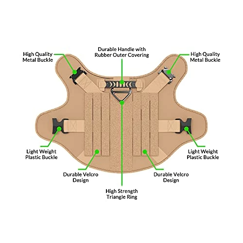 Buy π― Mia's Pet Supply Tactical π Dog Harness Bundle Includes Tactical Leash & Tactical Bag. Working π Dog MOLLE Vest With Handle, No Pulling Front Leash Clip, Hook & π Dog Patch. (M (Neck:16"-22" ; Chest:25"-31"), Peanut Brown) Leashes And Harness π 7 Mia's Pet Supply Tactical Dog Harness Bundle Includes Tactical Leash & Tactical Bag. Working Dog MOLLE Vest With Handle, No Pulling Front Leash Clip, Hook & Dog Patch. (M (Neck:16"-22" ; Chest:25"-31"), Peanut Brown) Leashes And Harness